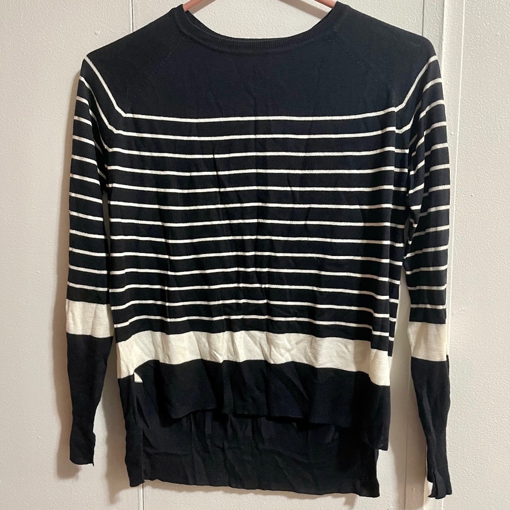 Navy and White Striped Sweater From ZARA